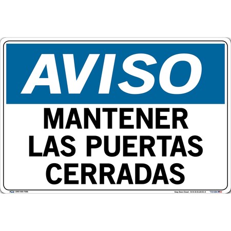 Vestil Vinyl Label Sign, 12-1/2" Height, 18-1/2" Width, Vinyl Label, Rectangle, Spanish SI-N-10-D-LB-011-S